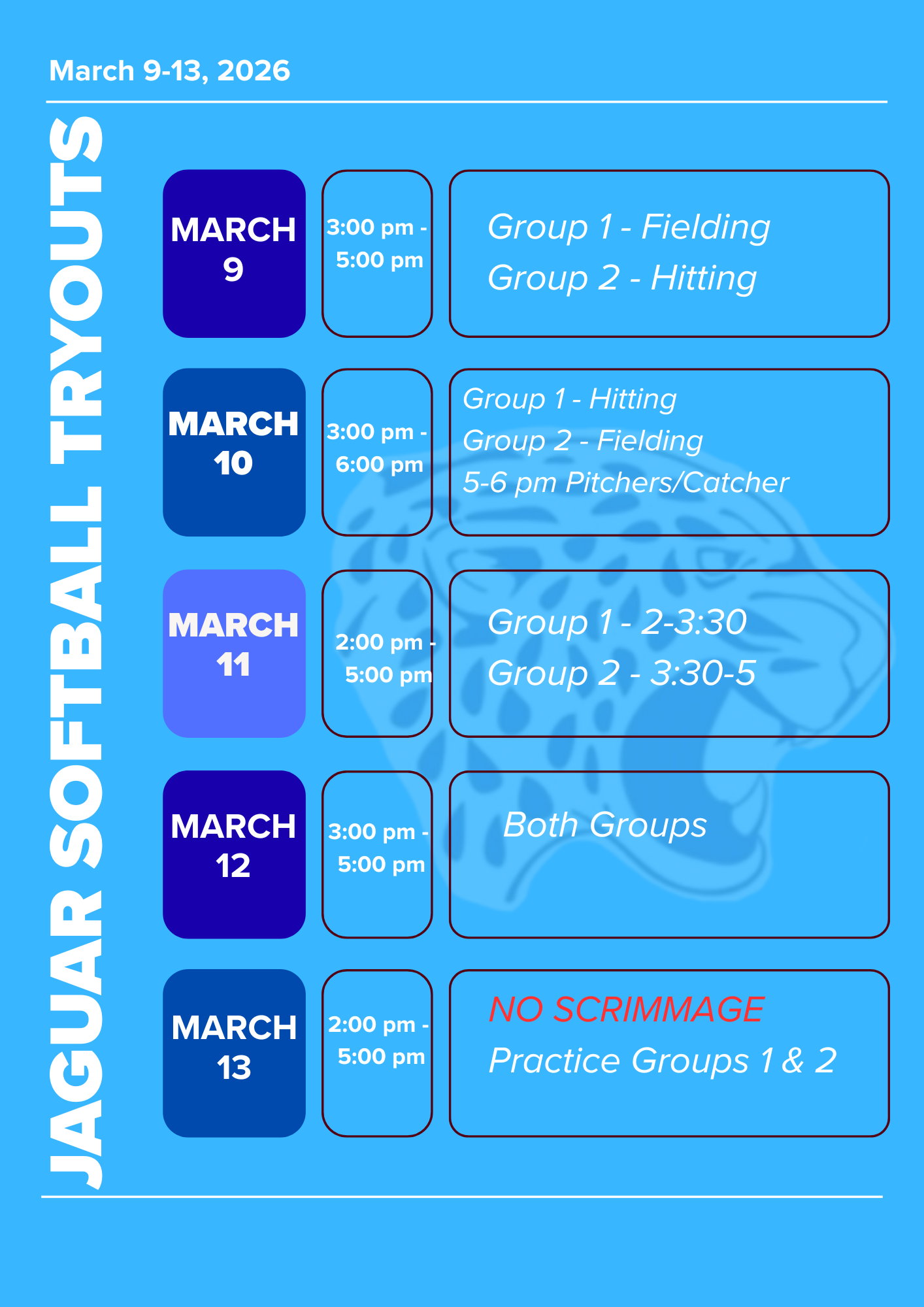 tryouts no scrimmage